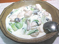 鶏肉レシピ ささみと青梗菜のクリーム煮