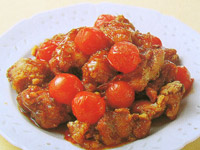 鶏肉レシピ ミニトマト入りもも肉の酢鶏